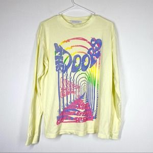 DAYDREAMER NWOT The Doors 1967 Oversized Long Sleeve Band Tee Neon Yellow Small